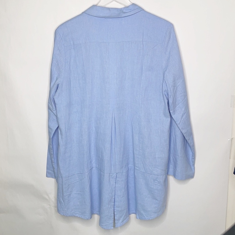Linen blend Blue Shirt (L/XL) - Picture 7 of 13